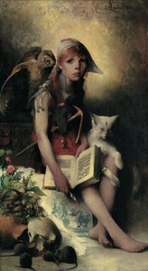 魔女の娘、1881 作： Carl Larsson
