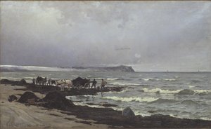 Hornbæk Strandでの海苔の積み込み 作： Carl Locher