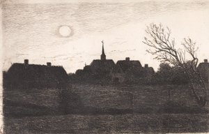 ホルンベック教会、夏の夜 作： Carl Locher