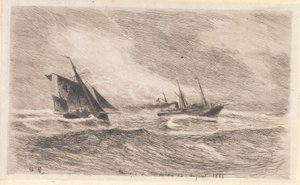 北海の嵐。 アークトゥルスが操縦される 作： Carl Locher