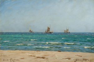 C.Locher、スカーゲンの帆船 作： Carl Ludvig Locher