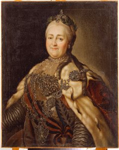 皇后キャサリン 2 世 (1729-1796) の肖像画。 カール・ルートヴィヒ・ヨハン・クリスティネック（1732-1792）による絵画、キャンバスに油彩 作： Carl Ludwig Christinek