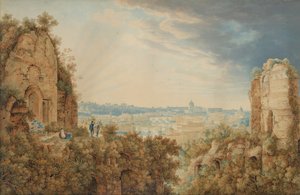 パラティーノからのローマの眺め、1813-17年。 作： Carl Ludwig Frommel