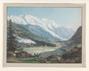 モンブランのふもとにあるシャモニーの景色 Vue de la Valée de Chamouny pris pres d