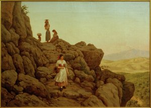 CLJessen、ロッカディパパの岩の多い風景 作： Carl Ludwig Jessen