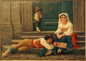 CLJessen、イタリアの羊飼いの家族 作： Carl Ludwig Jessen