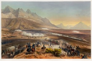 ブエナビスタの戦い、パブ。1851. 作： Carl Nebel