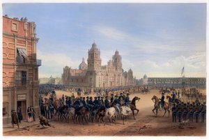 スコット将軍のメキシコシティへの入り口、パブ。 1851年。 作： Carl Nebel
