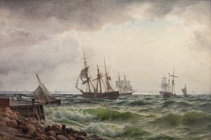 嵐の後、船は陸地に潜る 作： Carl Neumann
