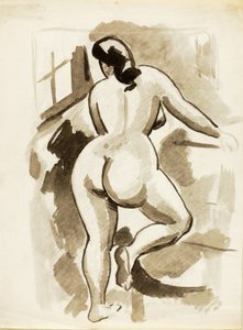 立ち姿の女性ヌードの後ろ姿 作： Carl Newman