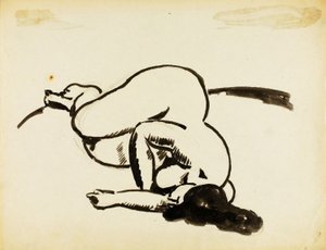 横たわる女性のヌード 作： Carl Newman