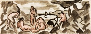 女性ヌードのグループ 作： カール・ニューマン