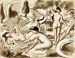 ヌードとセミヌードの女性グループ 作： Carl Newman