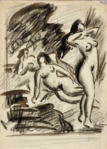 女性ヌード3人のグループ 作： Carl Newman