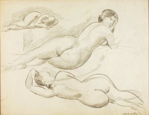 3人の横たわる女性ヌードのグループ 作： カール・ニューマン