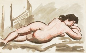 横たわる女性ヌード 作： カール・ニューマン