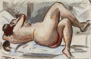 横たわる女性ヌード 作： カール・ニューマン