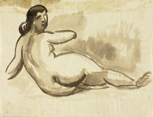横たわる女性ヌード 作： カール・ニューマン