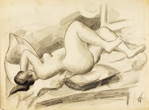 横たわる女性ヌード 作： Carl Newman