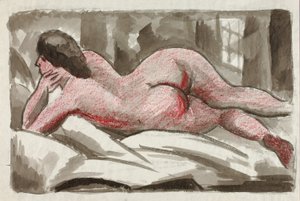横たわる女性ヌード 作： Carl Newman