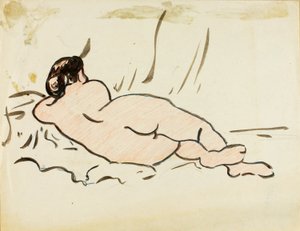 リクライニング・ヌード、後ろ姿
