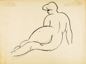 リクライニング・ヌード、後ろ姿 作： Carl Newman