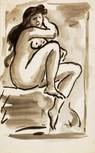 座った女性のヌード 作： Carl Newman