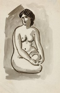 座った女性のヌード 作： Carl Newman