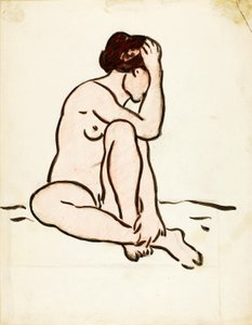 座った女性のヌード 作： Carl Newman