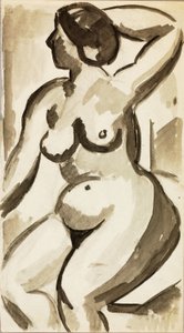 座った女性のヌード 作： Carl Newman