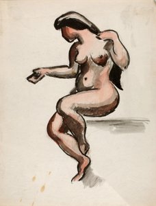 座った女性のヌード 作： Carl Newman