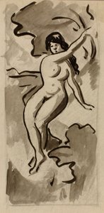 座った女性のヌード 作： Carl Newman