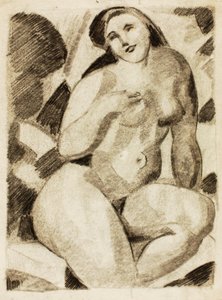 座った女性のヌード 作： Carl Newman