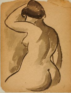 座った女性のヌード 作： Carl Newman