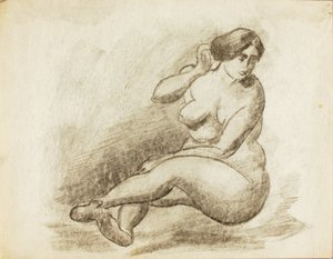 座った女性のヌード 作： Carl Newman