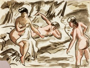 3人の女性ヌード 作： Carl Newman