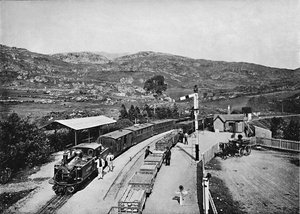 フェスティニオグ鉄道：Tan-Y-Bwlch駅、c1896 作： Carl Norman