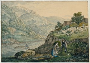 Stolzeneck am Neckar (ネッカー地方のスケッチブックのシート 19) 作： Carl Philipp Fohr