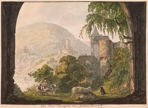 ネッカーシュタイナハの四城（紙にトイレ） 作： Carl Philipp Fohr