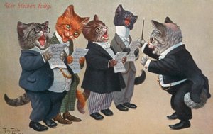 ユーモラスな猫のポストカード（カラーリトグラフ） 作： Carl Robert Arthur Thiele