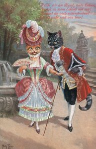 ユーモラスな猫のポストカード（カラーリトグラフ） 作： Carl Robert Arthur Thiele
