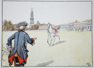 オールドフリッツと彼の好きな馬 作： Carl Röchling