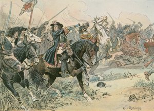 1675年のファーベリンの戦いでの偉大な選挙人（1620〜1688）のフレデリックウィリアム 作： Carl Rohling