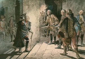 1757年のロイテンの戦いの夕方、リッサ城でフレデリック大王（1712-1786）