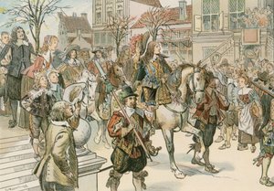 1646年にオレンジのルイーズアンリエット（1627-1667）と結婚したハーグに大選挙（1620〜1688）が到着 作： Carl Rohling