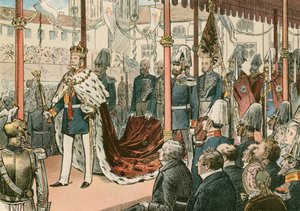 1861年のケーニヒスベルクでのプロイセン王ウィルヘルム1世と最初のドイツ皇帝（1797-1888）の戴冠式