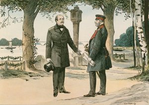 1862年のバベルスベルクでのプロイセン王ウィルヘルム1世と最初のドイツ皇帝（1797-1888）、ドイツの政治家オットーフォンビスマルク（1815-1898）
