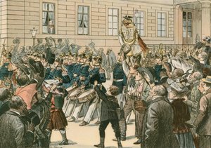 プロイセン王ウィルヘルム1世と最初のドイツ皇帝（1797-1888）が「歴史的な角窓」に