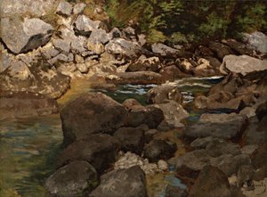 ボルダーのある渓流、1888〜1889年
