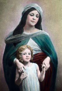 ドイツのイラストレーター、グラフィック・アーティスト、マックス・シュテルン（1872年 - 1943年）による「母と子」。画像は1900年頃のもの。カール・サイモン・アーカイブ